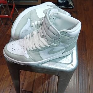 Nike High-Top Sneakers in White and Gray